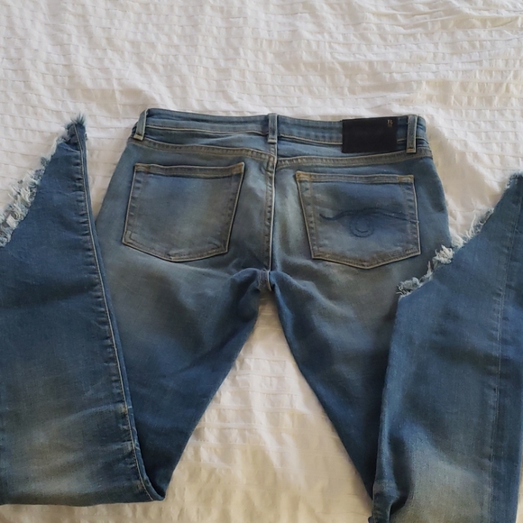 R13 Kate Assymmetrical frayed Hem Branson Jean - Picture 5 of 7